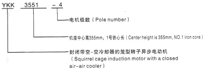 YKK系列(H355-1000)高压YE2160L-6三相异步电机西安泰富西玛电机型号说明